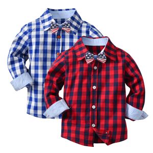 Kinderoverhemden jongens polyester shirt peuter jongens lange mouw winter herfst vlinder stropdas shirt tops jas outdyar voor babys kleding jongens tee ball 230317