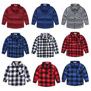 Kinderoverhemden jongens shirts klassieke casual plaid kind shirts kinderen school blouse rode tops kleding kinderen kinderen plaid 28 jaar kinderen jongen dragen 230310