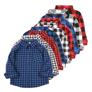 Kids shirts klassiek babyjongen shirt puur katoenen shirt mode plaid boy t-shirt kindershirt 230406