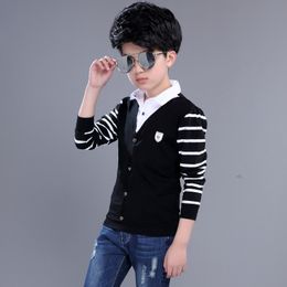 Chemises pour enfants coton garçons t-shirt enfant en bas âge bébé rayé hauts à manches longues t-shirt Roupa Menino tenues de retour à l'école 12 230322