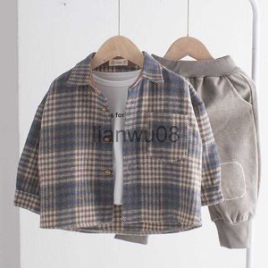 Kinderen Shirts Mode Baby Meisje Jongen Plaid Shirt Jas Warm Kind Shirt Dikke Losse Outfit Katoen Lente Herfst Winter Baby Casual Kleding 28Y x0728