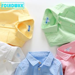 Kinderoverhemden Fclhdwkk Baby Kids Boys Spring shirts Korte lange mouw rapeljack Blouses T -shirt Tops Outsfits Blouse Children Clothing 230403