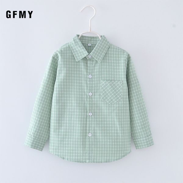 Kids Shirts GFMY printemps enfants chemises mode Plaid col rabattu flanelle tissu garçons chemises pour 3-10 ans enfants portent des vêtements 230410