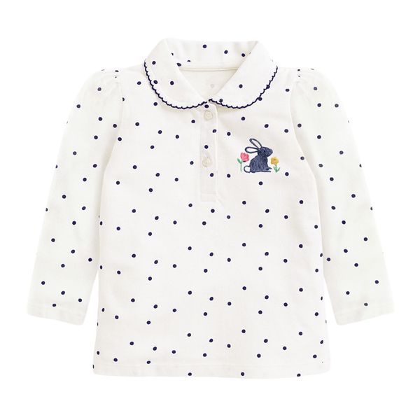 Enfants Chemises Little maven Bébé Filles Polo T-shirt Blanc Lapin Coton Jolis Enfants Vêtements Décontractés Belle pour Enfants 2-7 ans 230321