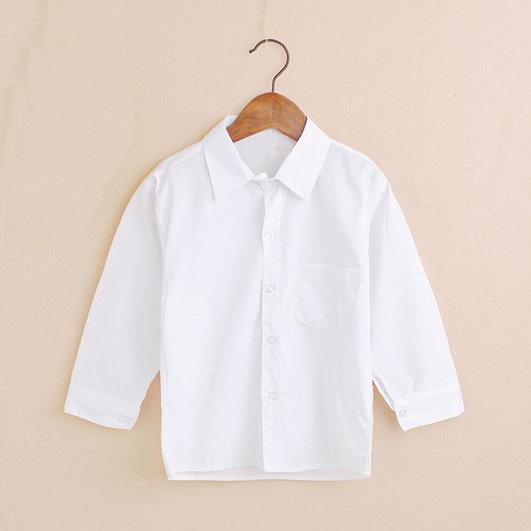 Chemises pour enfants Chemise de bébé blanc pur vêtements pour enfants classique de qualité supérieure t-shirt pour enfants coton fille parachutisme couleur unie uniforme d'étudiant 230329