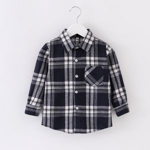 Kinderen shirts sportschoenen peuter flanel shirt jas gewoon lange mouw revers button down jas baby boy boy boy boy boy size shirt 230403