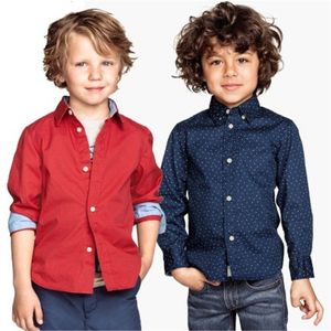 Kinderoverhemden Spring kinderen shirts mode solide kleur 100% katoen goede kwaliteit satijnen jongens shirts kleding kinderen shirts 230331