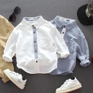 Camisas para niños Primavera/Verano Moda Camisa de algodón para niños Camisa sólida para niños Top informal para niños 230403