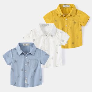 Kinderen shirts zomer babyjongens shirts cartoon astronaut korte mouw kinderen shirts voor shirt kinderen blouse tops kinderen kleding 230417