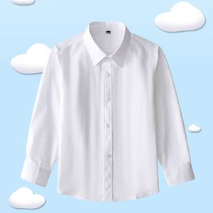 Chemises pour enfants Vêtements scolaires pour adolescents Vêtements de cérémonie Garçons Filles Chemises blanches pour étudiants Uniforme Blouse en coton à manches longues 4 6 8 10 12 ans 230317