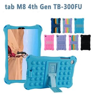 Étui en silicone antichoc pour enfants pour Lenovo Tab M8 8,0 pouces 3e génération 4e Anti-Stress Push Pop Bubble Cases Housse de support de tablette avec lanière de stylet