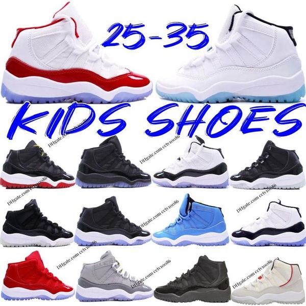 Chaussures pour enfants 11s Designer 11 Baskets de basket-ball Cherry garçons noirs formateurs gris bébé enfant jeunesse tout-petits chaussure Platinum Tint enfants333F
