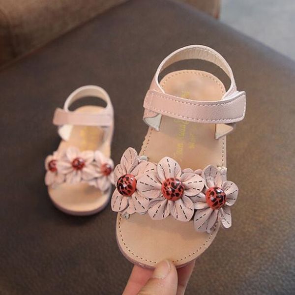 Zapatos para niños 2019 Flores de moda de verano Sandalias para niñas bebés Suave y cómodo 2 colores Zapatos para bebés Sandalias de ocio para niños pequeños