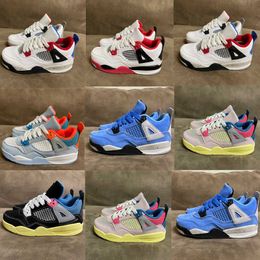 Kids Shoes 4s Union Pasgeboren Baby Baketball Shoe University Blue Guava Ice Se What the 4 Td Big Boys Girls Toddler Sport Trainers Fire Red Sneakers