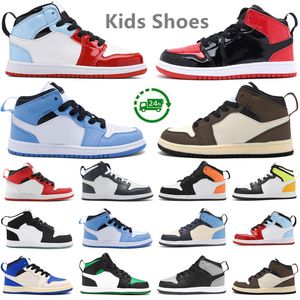 Chaussures pour enfants Athletic Outdoor Sneaker Baby Dark Mocha UNC Bleu Obsidian Green Black Shadow Enfants d'âge préscolaire Filles Garçons Bébés Baskets de sport pour enfants 28-35