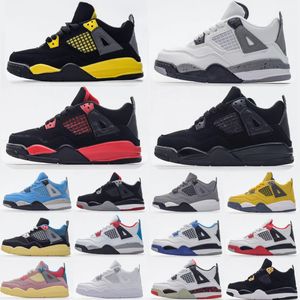 Jumpman 4s Kids Shoes 4 Toddlers Sneakers Boys Filles Basketball Trainers Red Thunder Universit