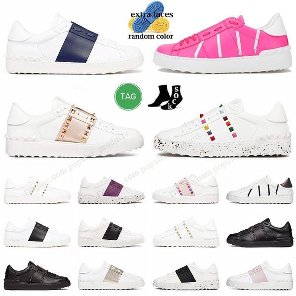 Zapatos para niños Zapatos de fondo Picos de moda Zapato casual Zapatos de San Valentín Negro Blanco Azul marino Rosa Azul Dorado Desnudo Rojo Mocasines Cuero Para hombre Remaches para mujer Zapatilla de deporte Traine