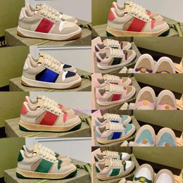 Kids Shoes Boys Girls Babys Designer Sneakers children Women Men Dirty Leather Shoes Blue Red Web Stripe Trainer Lace Up Canvas Flats Vintage Classic Runner With Box
