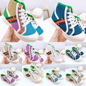 Kinderschoenen Casual canvas 1977 Tennis High Top Low Sneakers Kinderen Kid Shoe Boys Girls Girls Tijger Gedrukte Traniers Jeugd Toddlers Linnen Fabric Luxu R2EM#