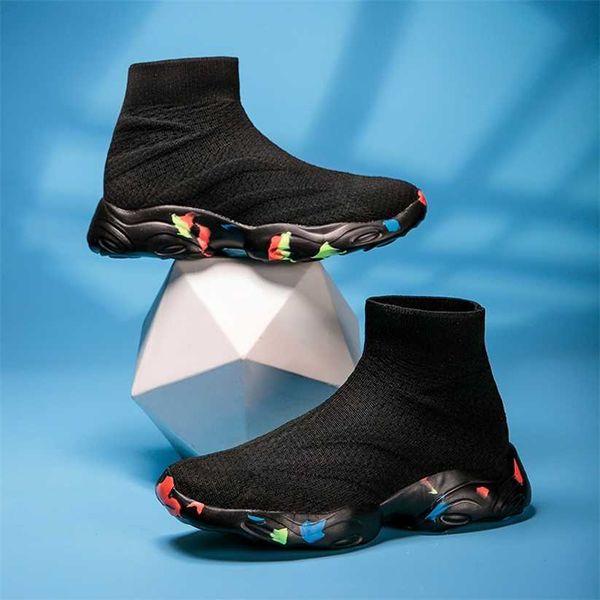 Chaussures enfants enfants chaussettes baskets haut garçons école noir concepteur doux filles Sport enfant en bas âge Tenis Infantil 220115