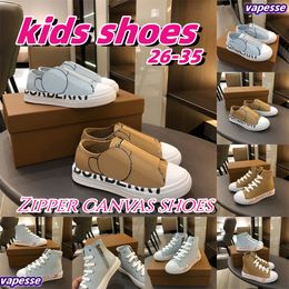 Chaussures pour enfants enfants jeunesse décontracté classique bas marron haut bas amour taille 26-35 marque de créateur fermeture éclair toile lettre