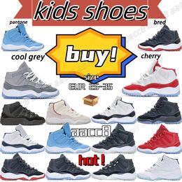 Chaussures pour enfants Cherry Cool Grey 11s tout-petits jeunes Sneaker Concord Space les enfants gagnent comme 96 Jam pantone gamma bleu Bred Legend Blue Enfants garçons filles Basketball Trainer