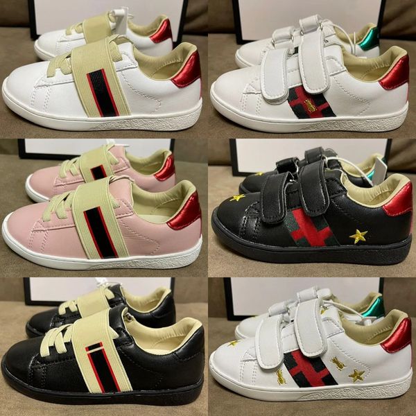 Diseñador Casual Abeja Zapatos para niños Zapatillas para niños pequeños Zapato para bebés Bebés Niñas Niños Jóvenes Zapatillas de deporte para niños Marcas de lujo Negro Blanco Rosa Zapatillas de deporte Calzado para exteriores