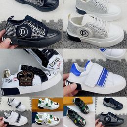 Chaussures pour enfants Low Zero Designer Casual Sneakers personnalisés pour tout-petits filles Boys Luxury Brand Trainers Children Youth Outdoor Platform Shoe White2W1E #