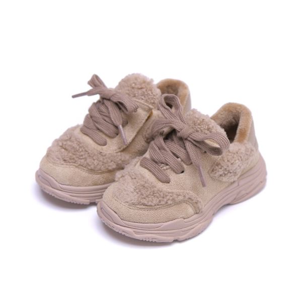 Chaussures d'enfants en peluche Toddler garçons Casual enfants baskets pour filles mode sport enfants baskets hiver fourrure enfants chaussures 210329