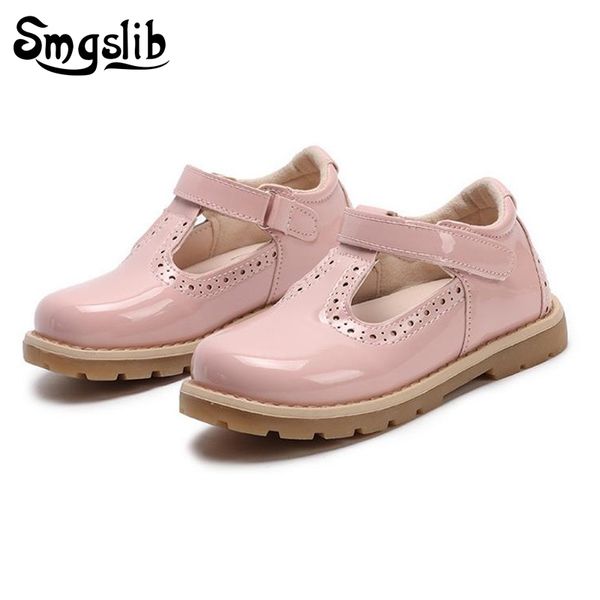 Enfants Chaussures Princesse Filles École Chaussures Rouge Rose Noir Enfants En Cuir Robe De Soirée Plat Petites Filles Chaussures Bébé Casual Sneaker 201130