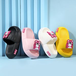 Kinderschoenen sandalen slippers zwarte mode met doos geel materiaal zomer witte roze mode platte schoenen groothandel