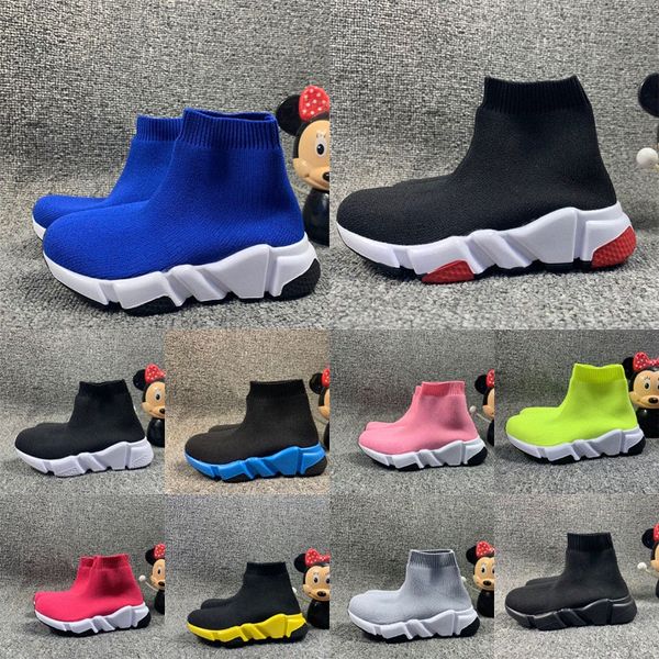 zapatos para niños botas de calcetín para bebés zapato velocidad zapatilla de deporte diseñador de botas altas zapatillas de deporte negras niñas niños jóvenes niños pequeños niños niñas niños toddlres q8WF #