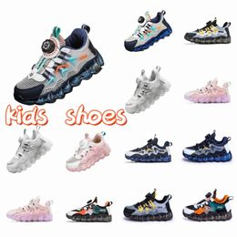 Zapatos para niños Zapatillas de deporte Casual Niños Niñas Niños Trendy Deep Blue Negro Naranja Gris Orquídea Rosa Zapatos blancos Tamaños 27-40 T6qq #