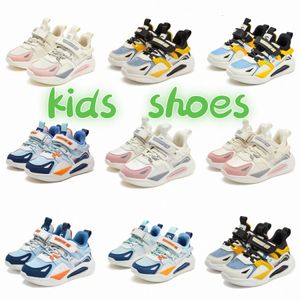 Zapatos para niños Zapatillas de deporte Casual Niños Niñas Niños Moda Negro Cielo Azul Rosa Zapatos blancos Tamaños 27-38 89xa #