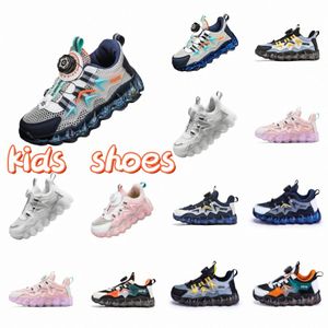 Zapatos para niños Zapatillas de deporte Casual Niños Niñas Niños Trendy Deep Blue Negro Naranja Gris Orquídea Rosa Zapatos blancos Tamaños 27-40 44js #