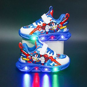 Kinderschoenen Sneakers Casual Boys Girls Children Runner Trendy Blue Red Shoes Maten 22-36 B1XQ#