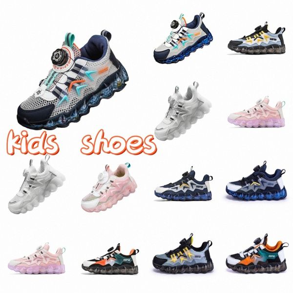 Zapatos para niños zapatillas de deporte casuales niños niñas niños de moda azul profundo negro naranja gris orquídea rosa zapatos blancos tamaños 27-40 20zR #