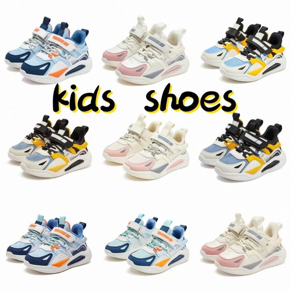 Chaussures pour enfants baskets décontractées garçons enfants enfants tendance noire ciel bleu rose chaussures blanches tailles 27-38 p3kf #