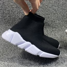 Kinderschoenen Speed Sneaker High Designer Boys Black Trainers Girl Baby Kid Jeugd Teuter baby's Athletic Outdoor Sock Shoe