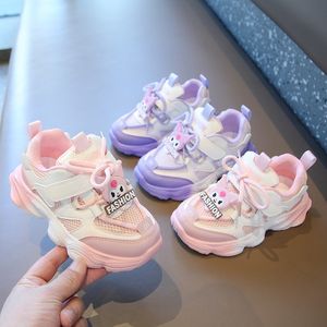 Zapatos para niños primavera zapatos de niñas nuevos zapatos para bebés zapatos deportivos malla en transpirable dibujos animados para niñas zapatillas para niñas zapatillas de deporte