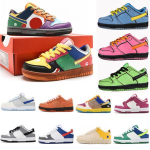 Zapatos para niños Zapatillas de deporte para niños pequeños Running Girls Boys Zapato Bubbles Blossom Buttercup Pack Gris Diseñador Bajo Deportes Entrenadores para bebés Niños Jóvenes 4Y 5Y con caja