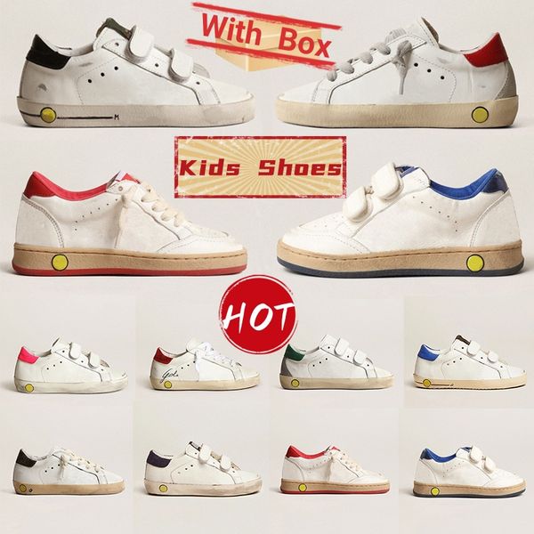 Zapatos para niños Niños pequeños Zapatillas de deporte para niños y niñas Marca de Italia Zapatillas de deporte doradas para niños Super Star Lentejuelas Clásico Blanco Do-old Niño sucio Casual Tamaño lindo 24-34