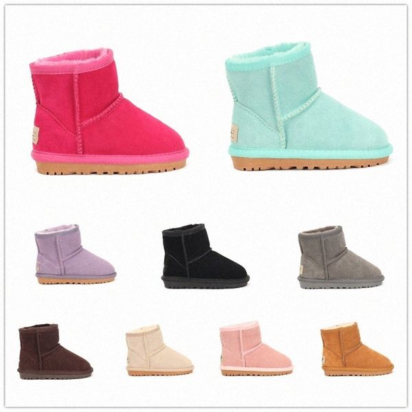 Chaussures pour enfants uggi Australia 5854 mini bottes filles chaussure moitié enfants sneaker bébé enfant jeunesse designer botte de neige classique tout-petits chaussons en cuir véritable