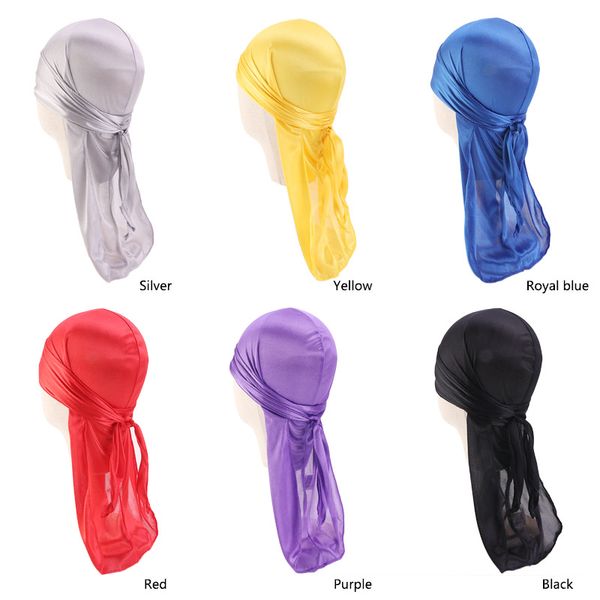 Niños sedoso Durags Pañuelos turbante sombrero en el exterior de la puntada DuRag Niño Niños Seda DuRag olas Cap headwear