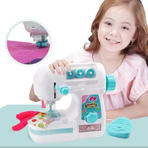 Kids Simulation Sewing Machine Toy Mini Furniture Toy Educational Learning Design Clothing Toys Creative Gifts For Girl Children 210312