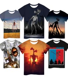 Niños Sirene Head 3D Peuter Cartoon Peuter Tshirt para niños adolescentes Cortos de té de anime