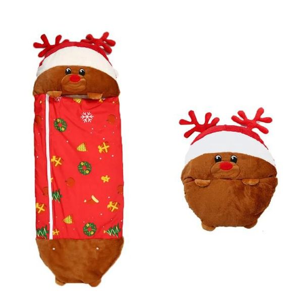 Sac de couchage pour enfants sac de couchage pour animaux pour enfants garçons filles dessin animé en peluche poupée bébé oreiller doux sacs de nuit paresseux pour cadeau d'anniversaire 240105