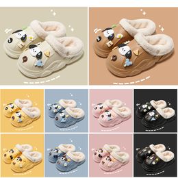 Slippers Mini meisjes Slippers Pluizig Harig mooie laarzen roze blauw Bruin Wit Zwart Sandalen Winter designer Home Indoor Flats Laarzen eur 23-45