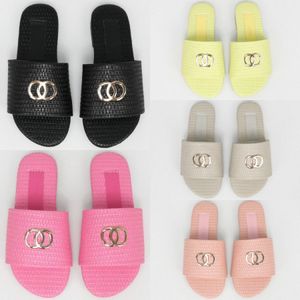 Kids slippers peuter meisjes sliders luxe designer sandalen zomer loafer strand flat gouden keten uitklapen merk kinderen jeugdschoenen zwart roze yel d64b#