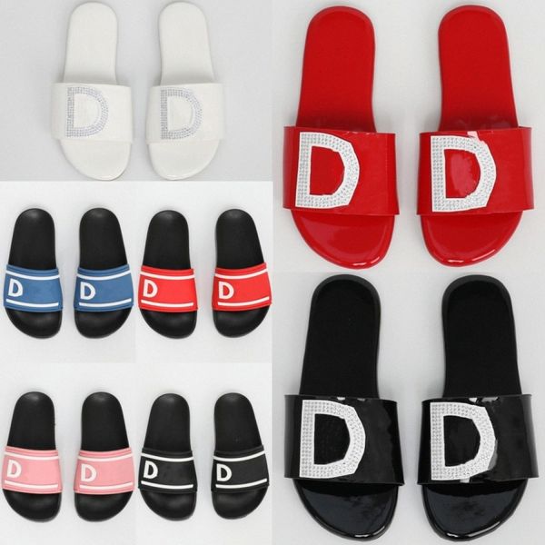 Les ganters de gants pour enfants glissent les sandales de la plage designers curseurs garçons filles enfants chaussures de jeunesse noir blanc rouge rose bleu taille 26-35 14xz #